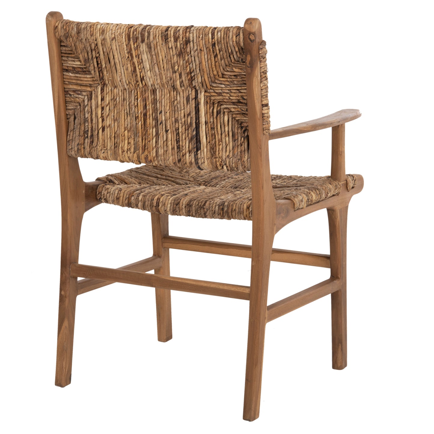 Armchair Professional Sol ΗΜ9400.11 Solid Teak Wood And Rush-matt 57.5x59x87h Cm.