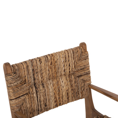 Armchair Professional Sol ΗΜ9400.11 Solid Teak Wood And Rush-matt 57.5x59x87h Cm.