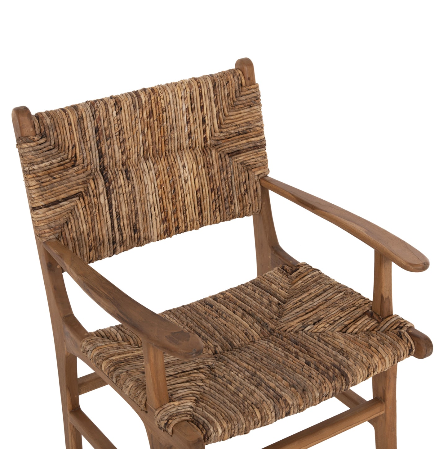 Armchair Professional Sol ΗΜ9400.11 Solid Teak Wood And Rush-matt 57.5x59x87h Cm.