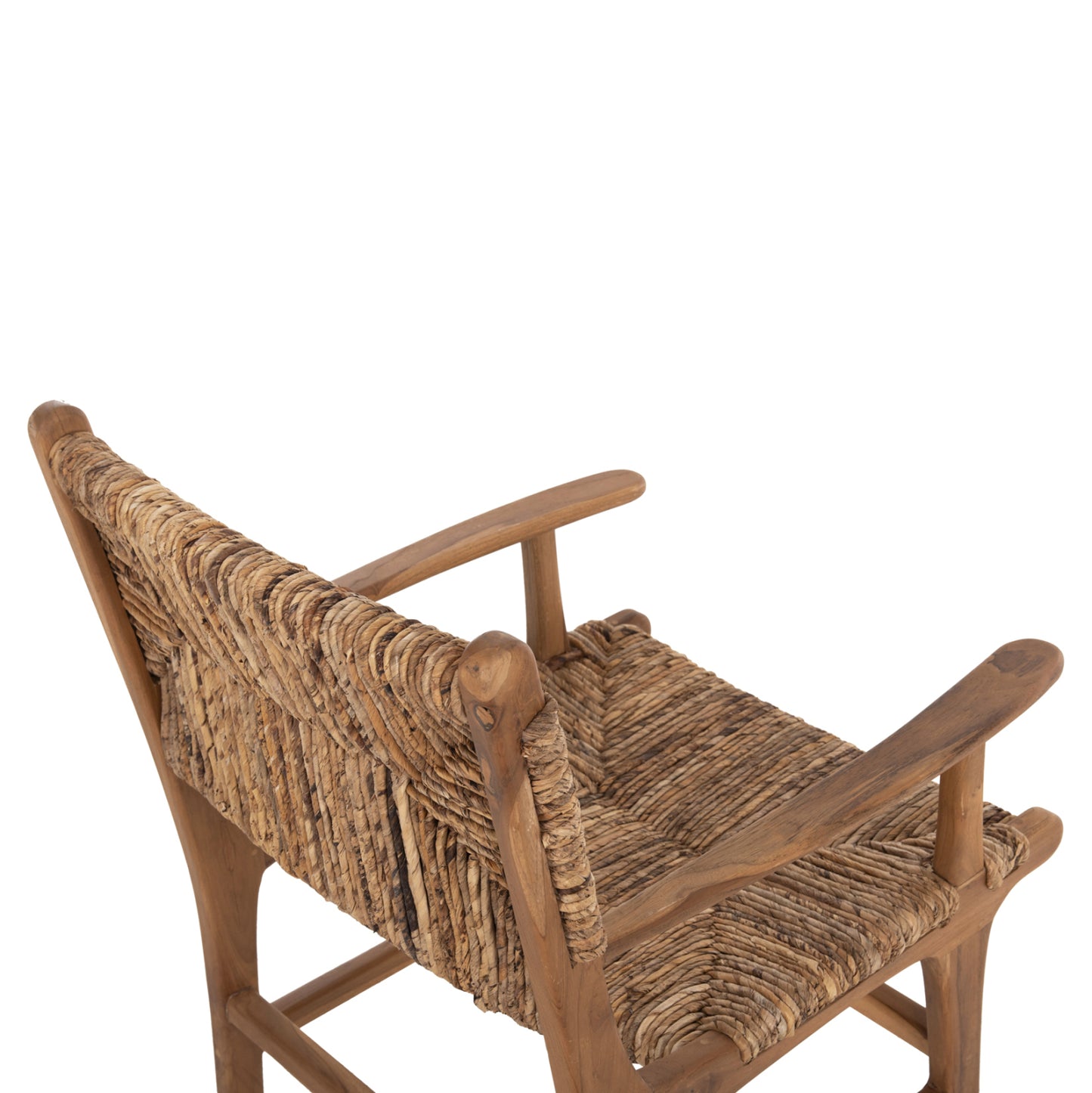 Armchair Professional Sol ΗΜ9400.11 Solid Teak Wood And Rush-matt 57.5x59x87h Cm.