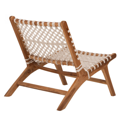 Chair Antib Hm9466.01 Teak Wood Natural And Rope White 65x78x68hcm.