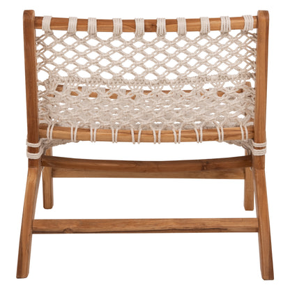 Chair Antib Hm9466.01 Teak Wood Natural And Rope White 65x78x68hcm.