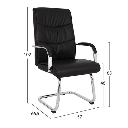 Conference Chair Jacob Hm1045.11 Black Pu With Chromed Base 57x66,5x102 Cm