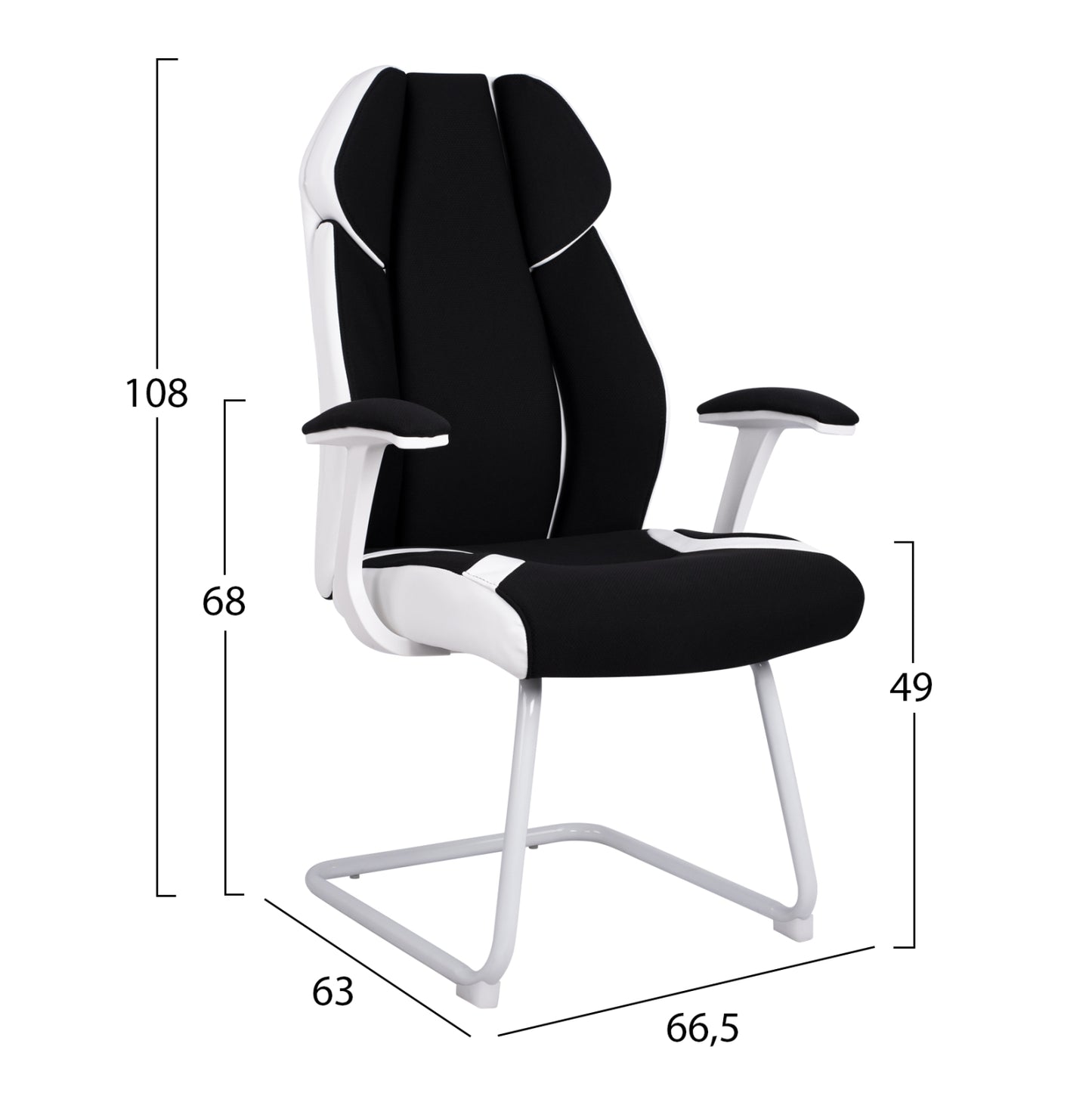 Conferenece Office Chair Hm1102.02 In Black And White Color 66,5x63x108cm