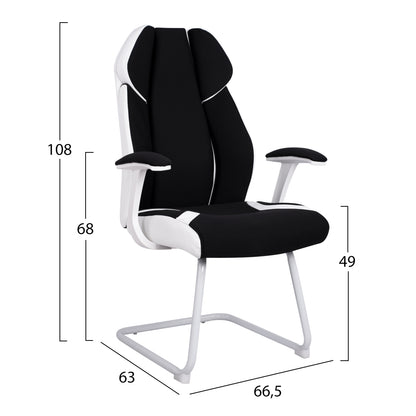 Conferenece Office Chair Hm1102.02 In Black And White Color 66,5x63x108cm