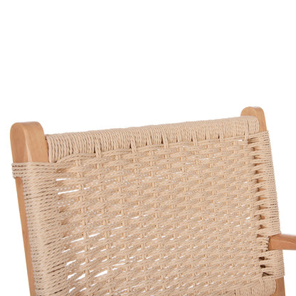 Armchair Hm9331.01 Ignacio Indoors Rubberwood Rope Seat 61x56x83Η