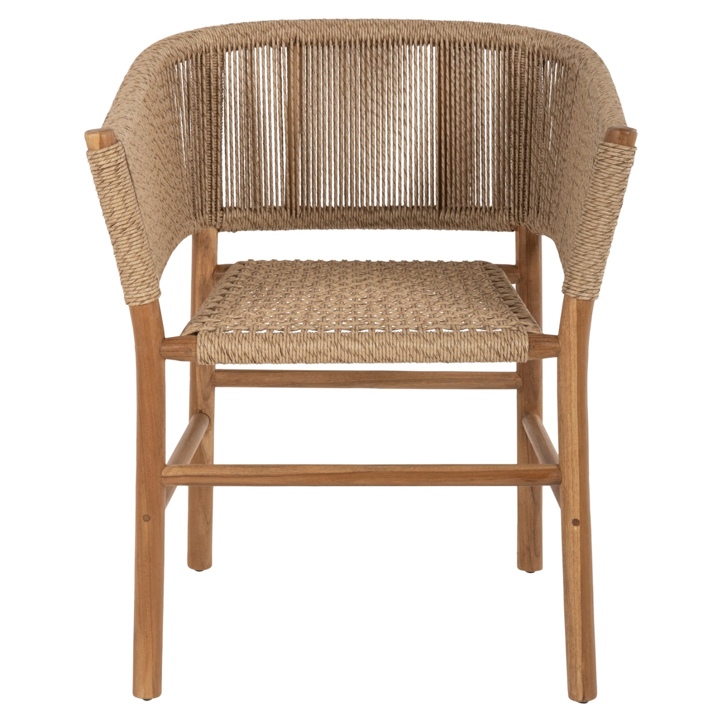 Armchair Irvine Hm9822 Teak Wood-synthetic Rope In Natural Color 64x56x76hcm.