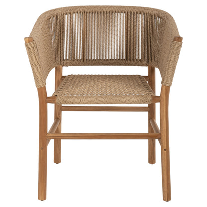 Armchair Irvine Hm9822 Teak Wood-synthetic Rope In Natural Color 64x56x76hcm.