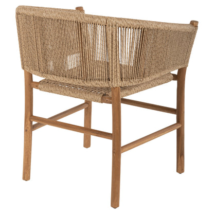 Armchair Irvine Hm9822 Teak Wood-synthetic Rope In Natural Color 64x56x76hcm.