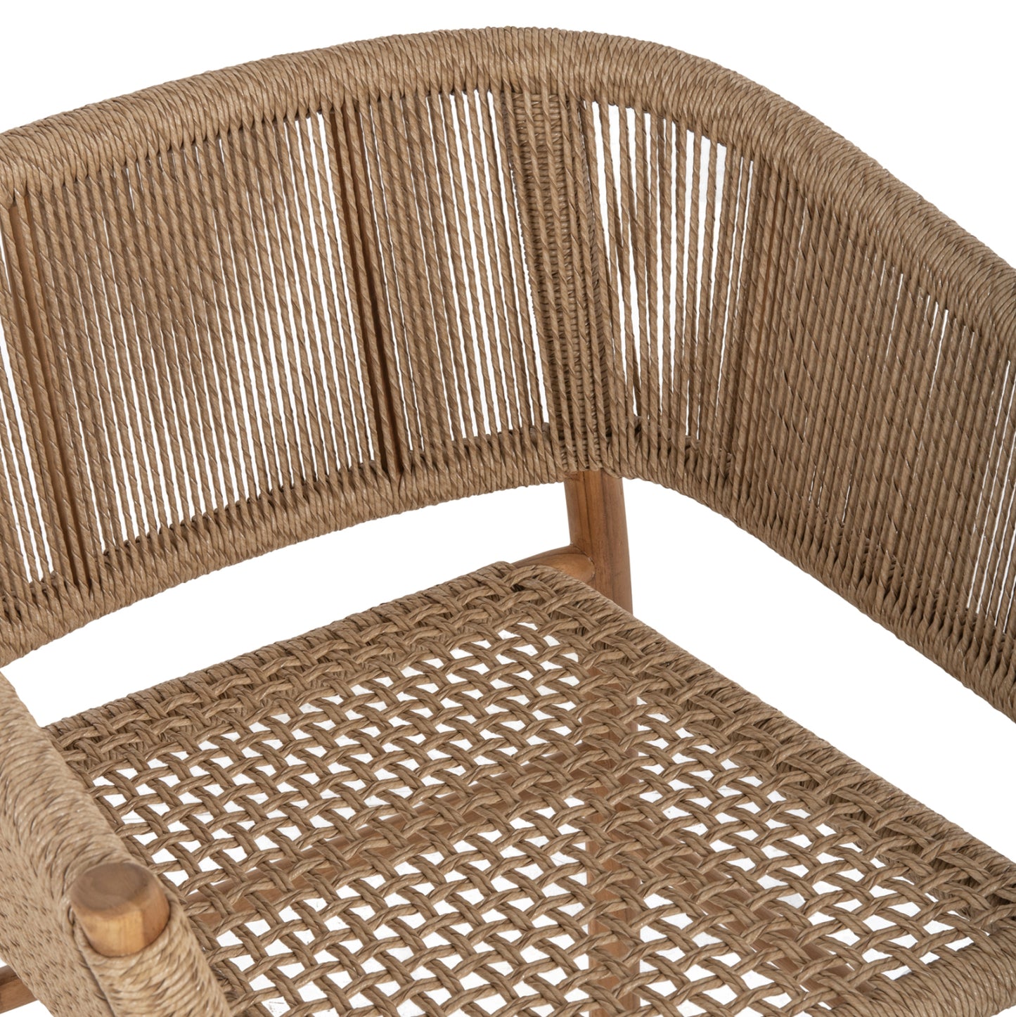 Armchair Irvine Hm9822 Teak Wood-synthetic Rope In Natural Color 64x56x76hcm.