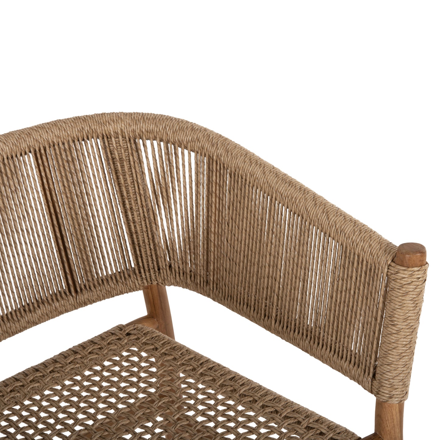 Armchair Irvine Hm9822 Teak Wood-synthetic Rope In Natural Color 64x56x76hcm.