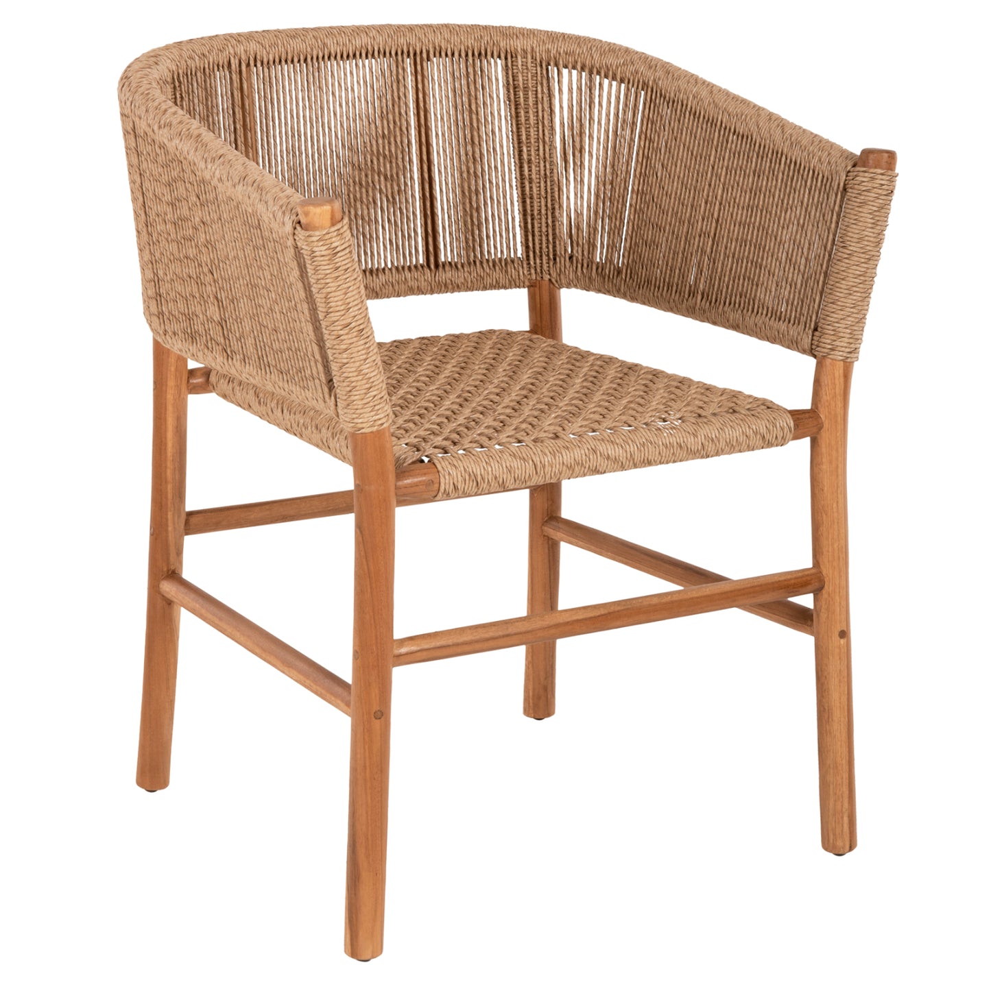 Armchair Irvine Hm9822 Teak Wood-synthetic Rope In Natural Color 64x56x76hcm.
