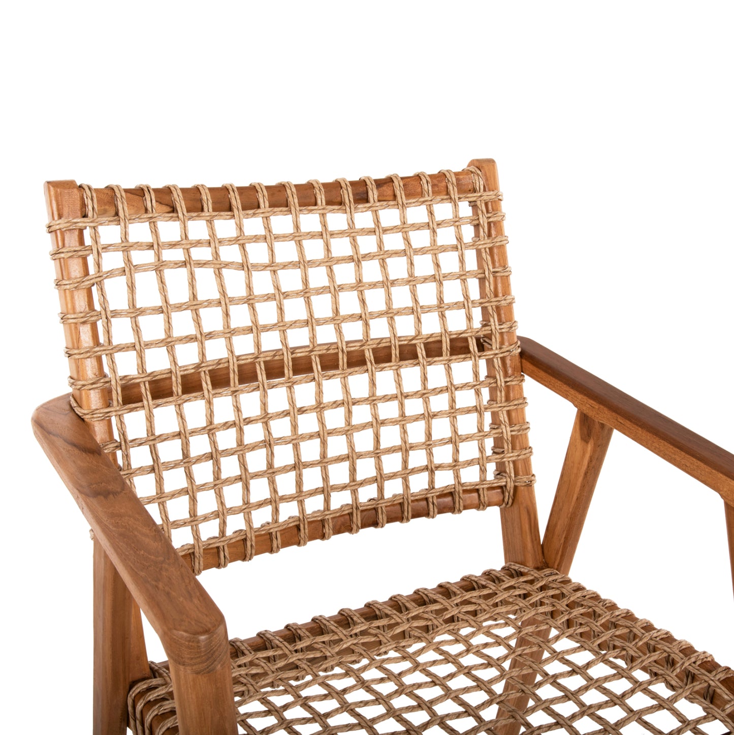 Armchair Vaya Hm9823 Teak Wood-synthetic Rope In Natural Color 53.5x60.5x85hcm.