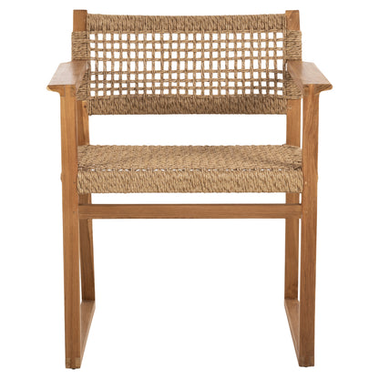 Armchair Narley Hm9824 Teak Wood-synthetic Rope In Natural Color 60.5x52x76hcm.