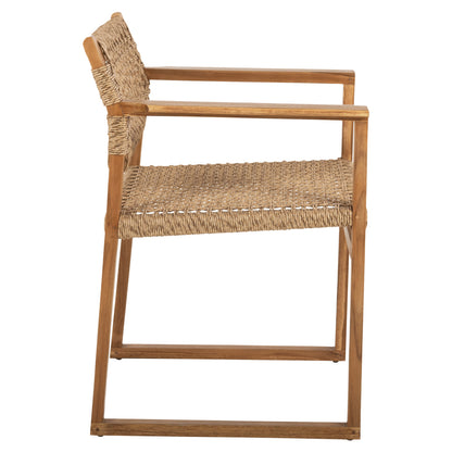 Armchair Narley Hm9824 Teak Wood-synthetic Rope In Natural Color 60.5x52x76hcm.