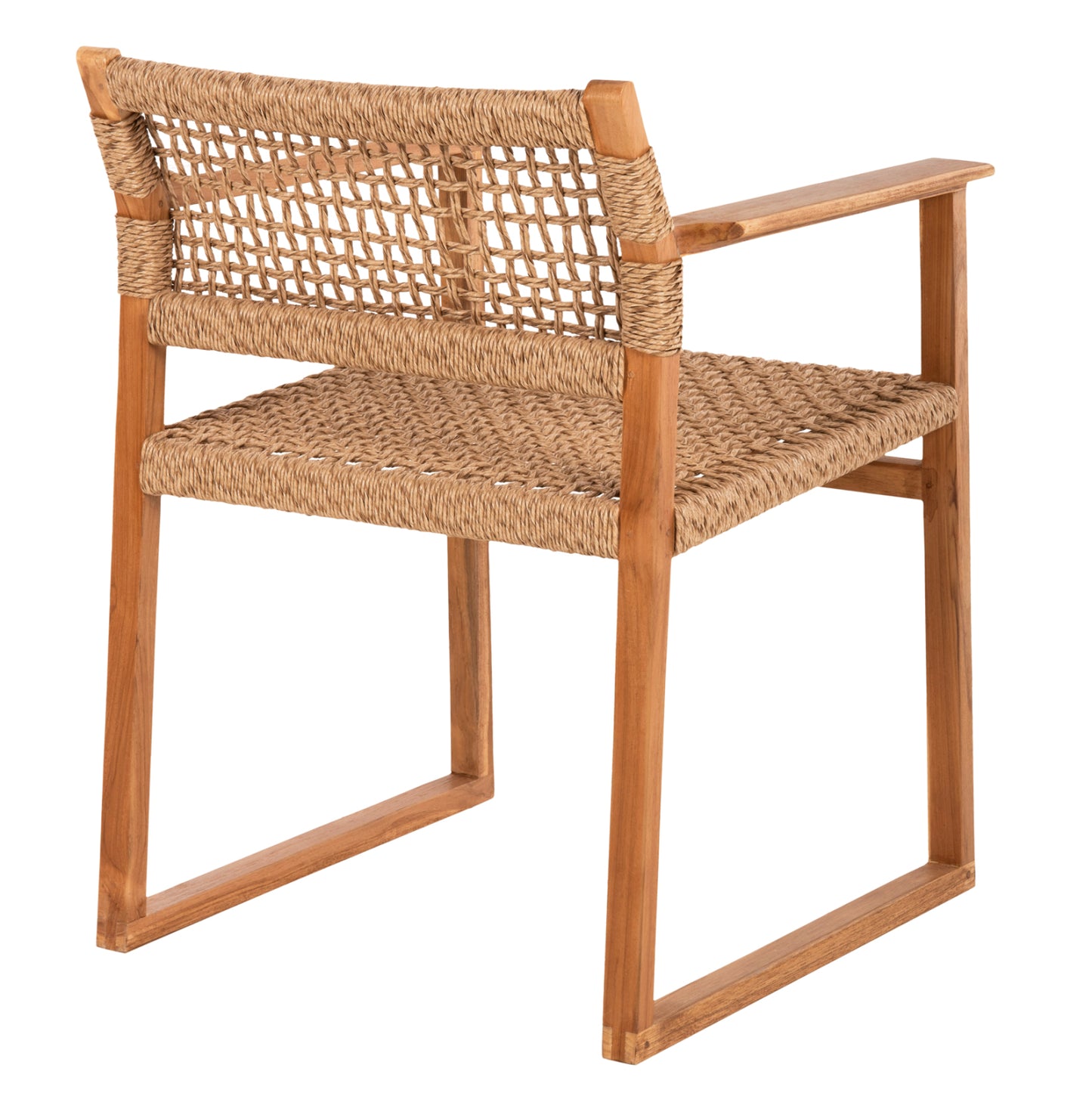 Armchair Narley Hm9824 Teak Wood-synthetic Rope In Natural Color 60.5x52x76hcm.
