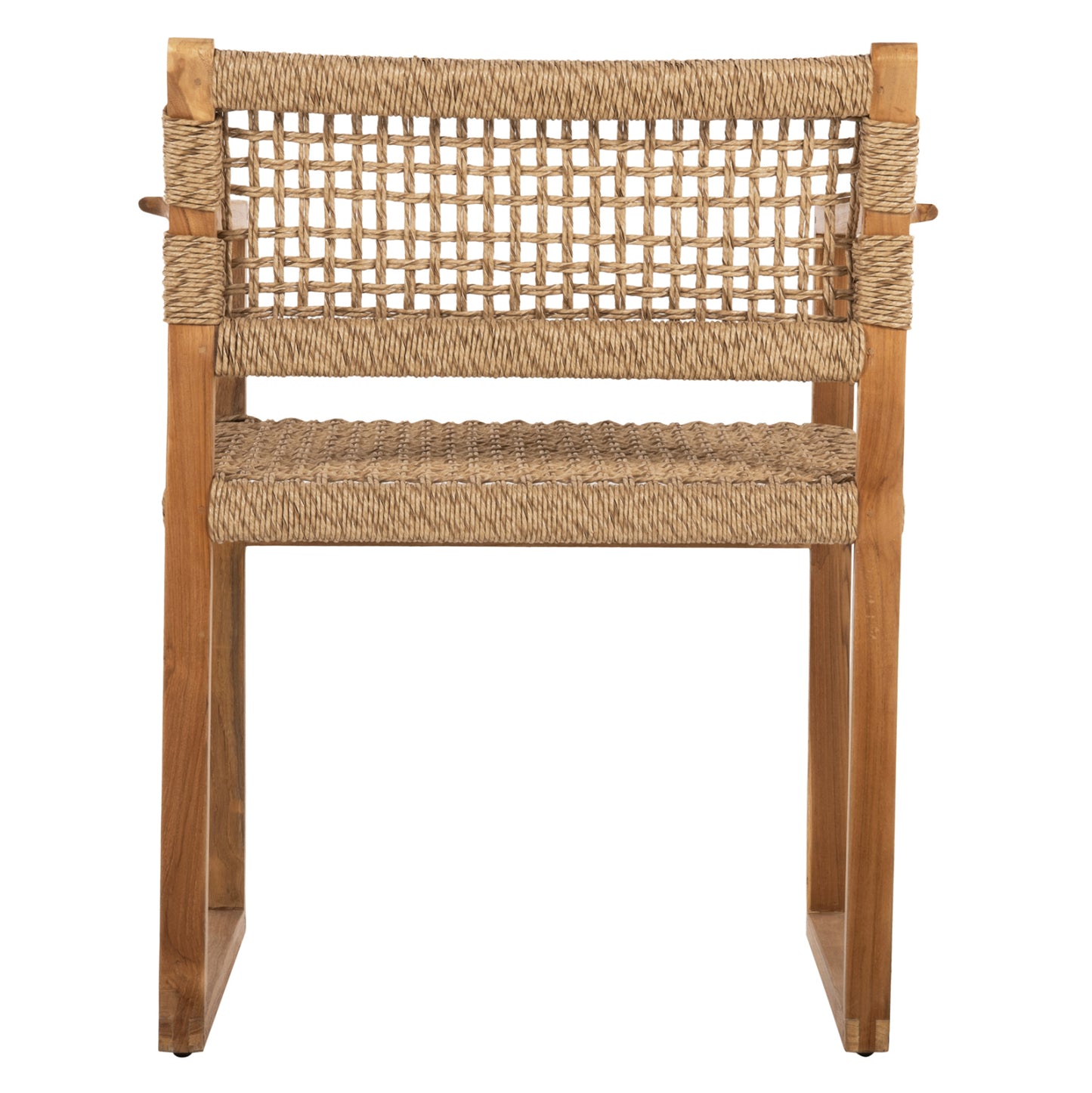 Armchair Narley Hm9824 Teak Wood-synthetic Rope In Natural Color 60.5x52x76hcm.