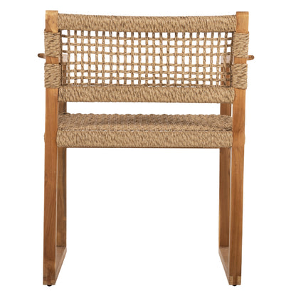 Armchair Narley Hm9824 Teak Wood-synthetic Rope In Natural Color 60.5x52x76hcm.