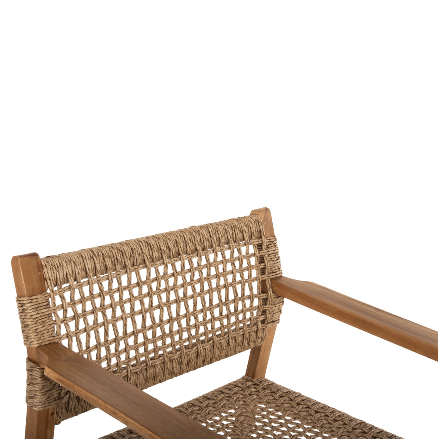 Armchair Narley Hm9824 Teak Wood-synthetic Rope In Natural Color 60.5x52x76hcm.