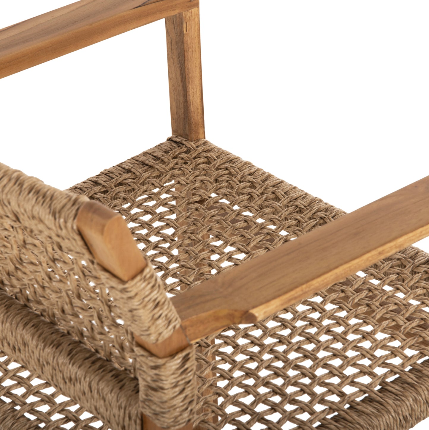 Armchair Narley Hm9824 Teak Wood-synthetic Rope In Natural Color 60.5x52x76hcm.