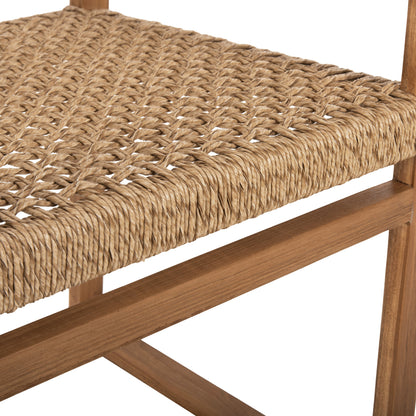 Armchair Narley Hm9824 Teak Wood-synthetic Rope In Natural Color 60.5x52x76hcm.