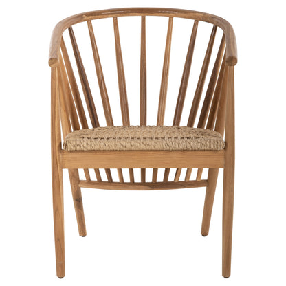 Armchair Permaine Hm9825 Teak Wood-synthetic Rope In Natural Color 57.5x59.5x82hcm.