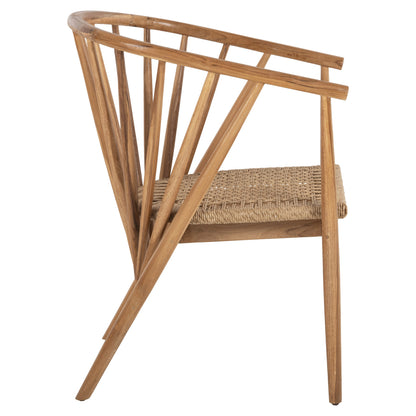 Armchair Permaine Hm9825 Teak Wood-synthetic Rope In Natural Color 57.5x59.5x82hcm.