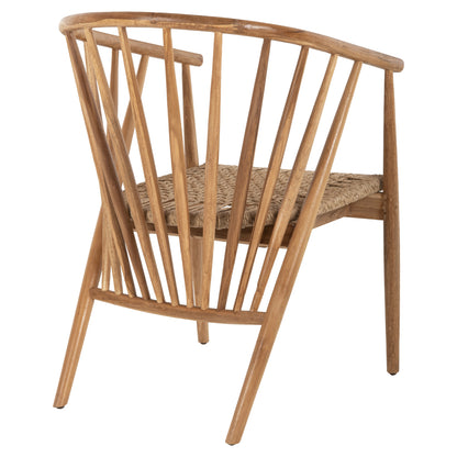 Armchair Permaine Hm9825 Teak Wood-synthetic Rope In Natural Color 57.5x59.5x82hcm.