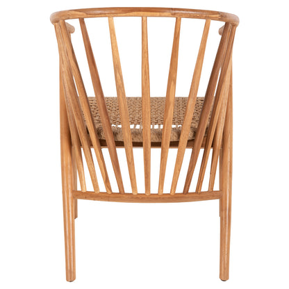 Armchair Permaine Hm9825 Teak Wood-synthetic Rope In Natural Color 57.5x59.5x82hcm.