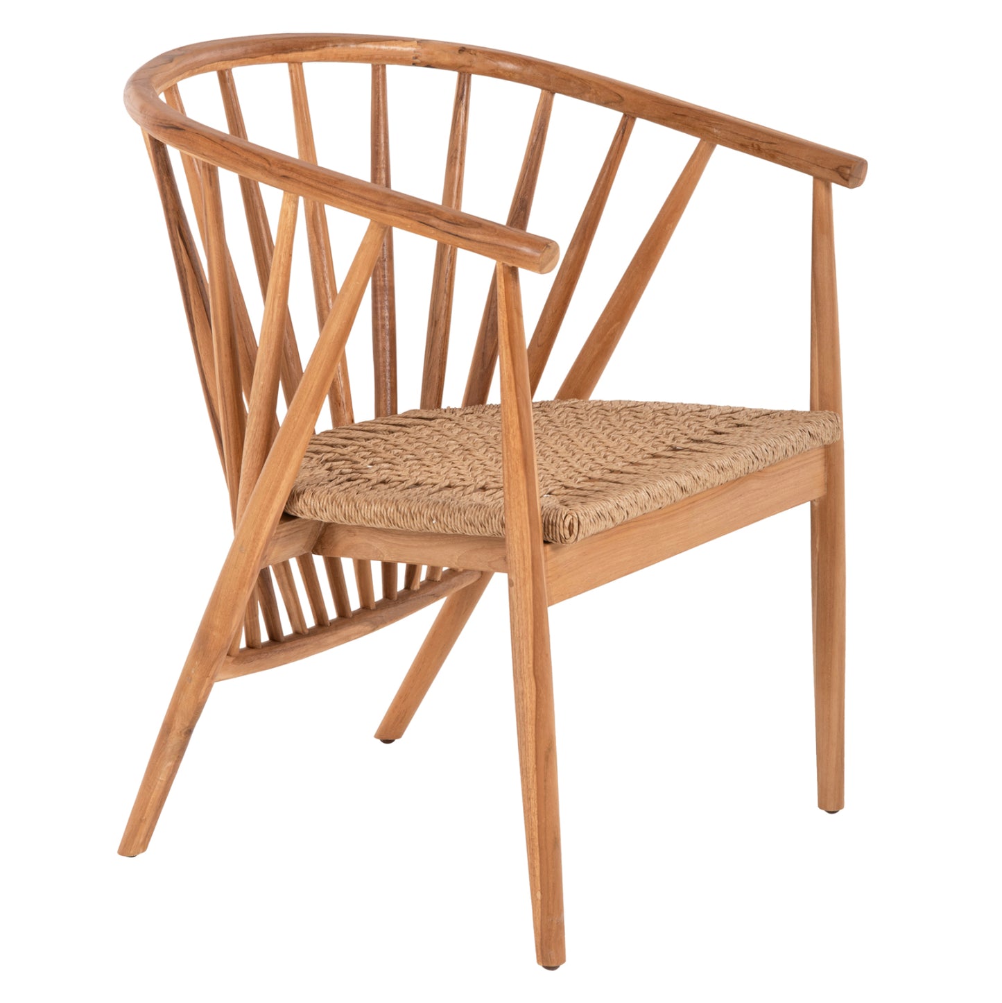 Armchair Permaine Hm9825 Teak Wood-synthetic Rope In Natural Color 57.5x59.5x82hcm.