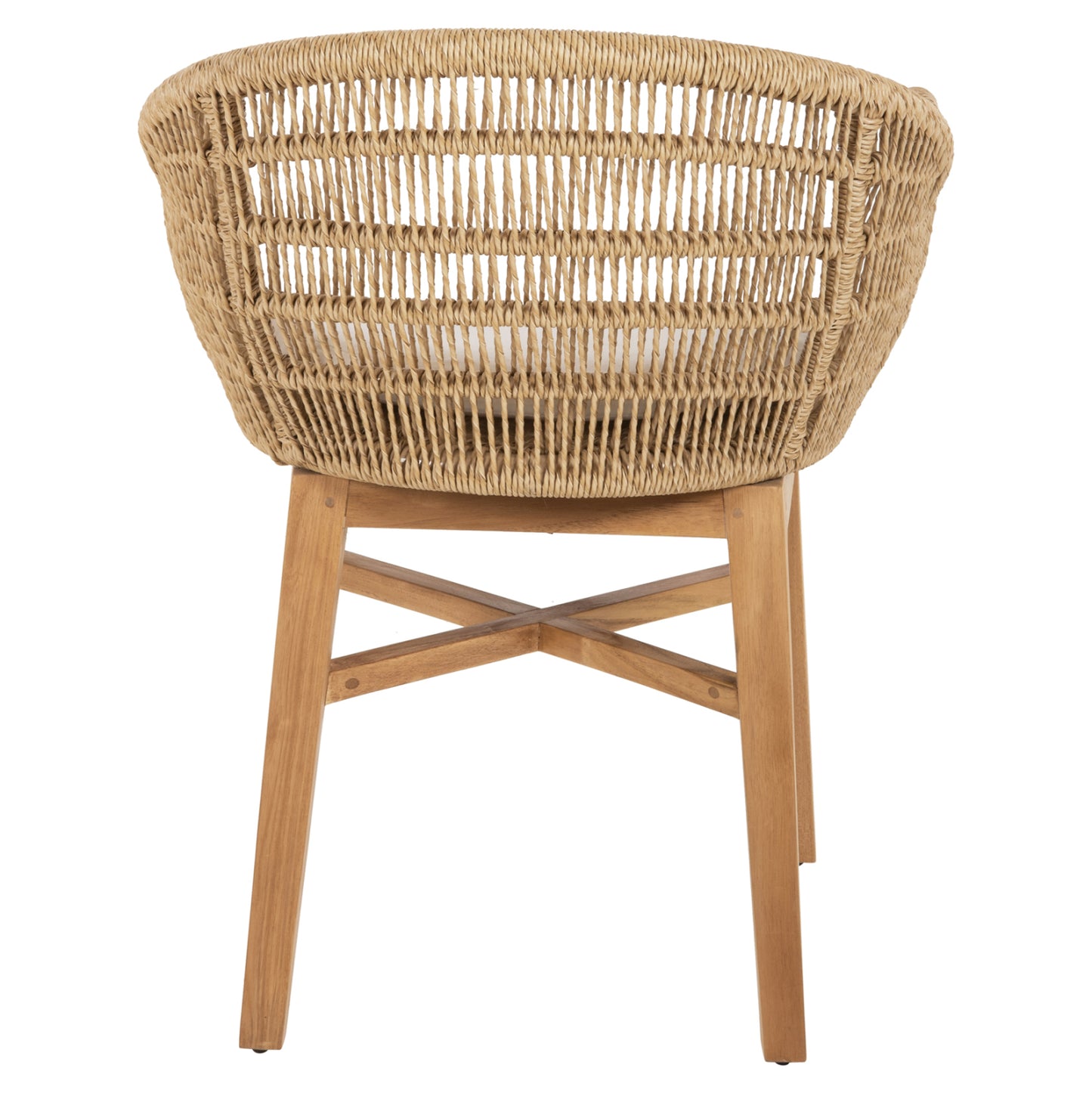 Armchair Lamora Hm9826 Teak Wood-synthetic Rope-cushion 58.5x58.5x76hcm.