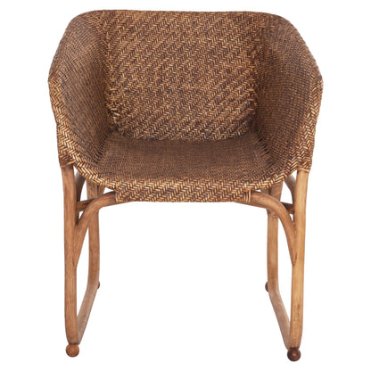 Armchair Tucket Hm9958.02 Natural Rattan In Walnut Color 63x60x77hcm.