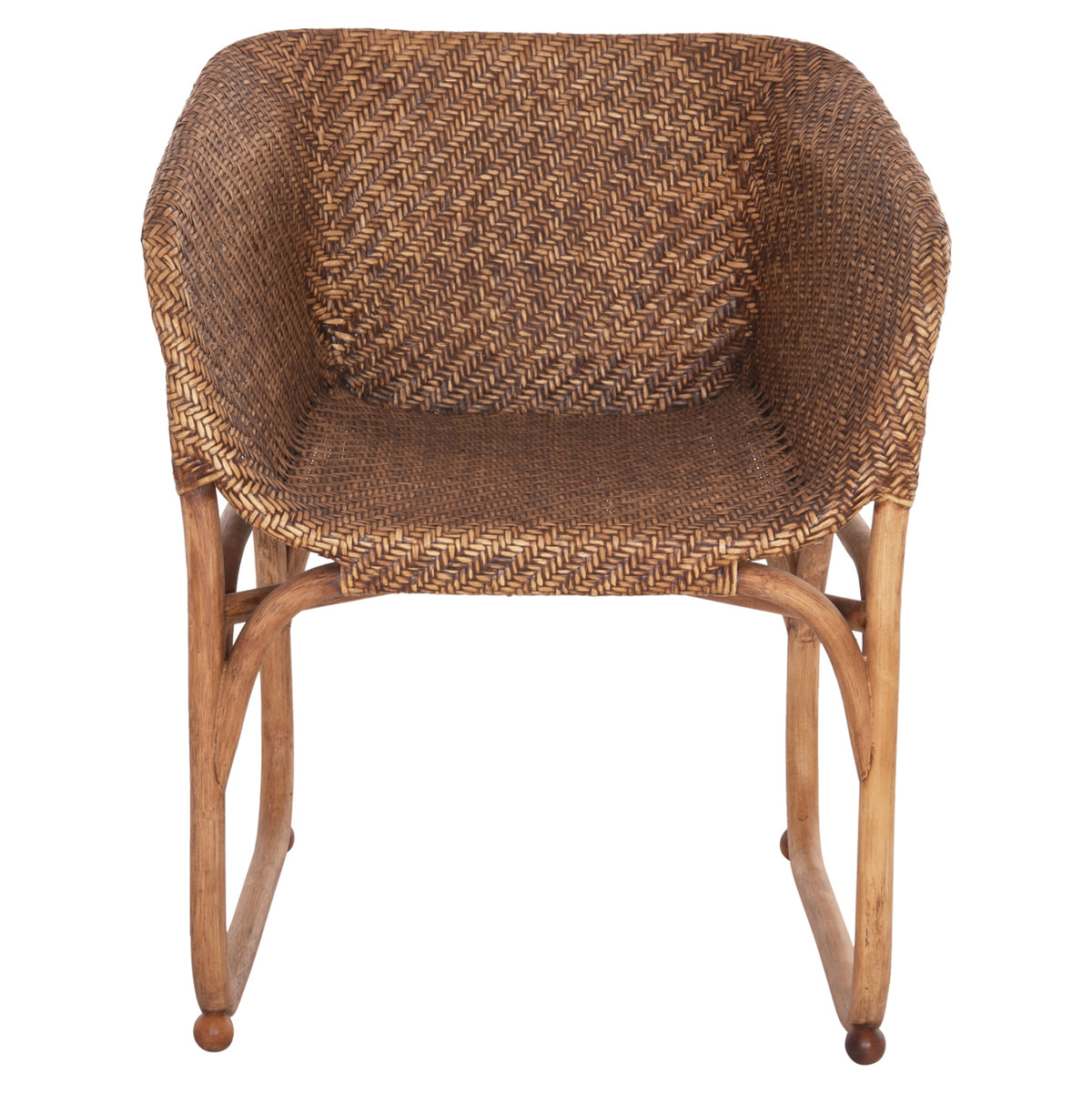 Armchair Tucket Hm9958.02 Natural Rattan In Walnut Color 63x60x77hcm.
