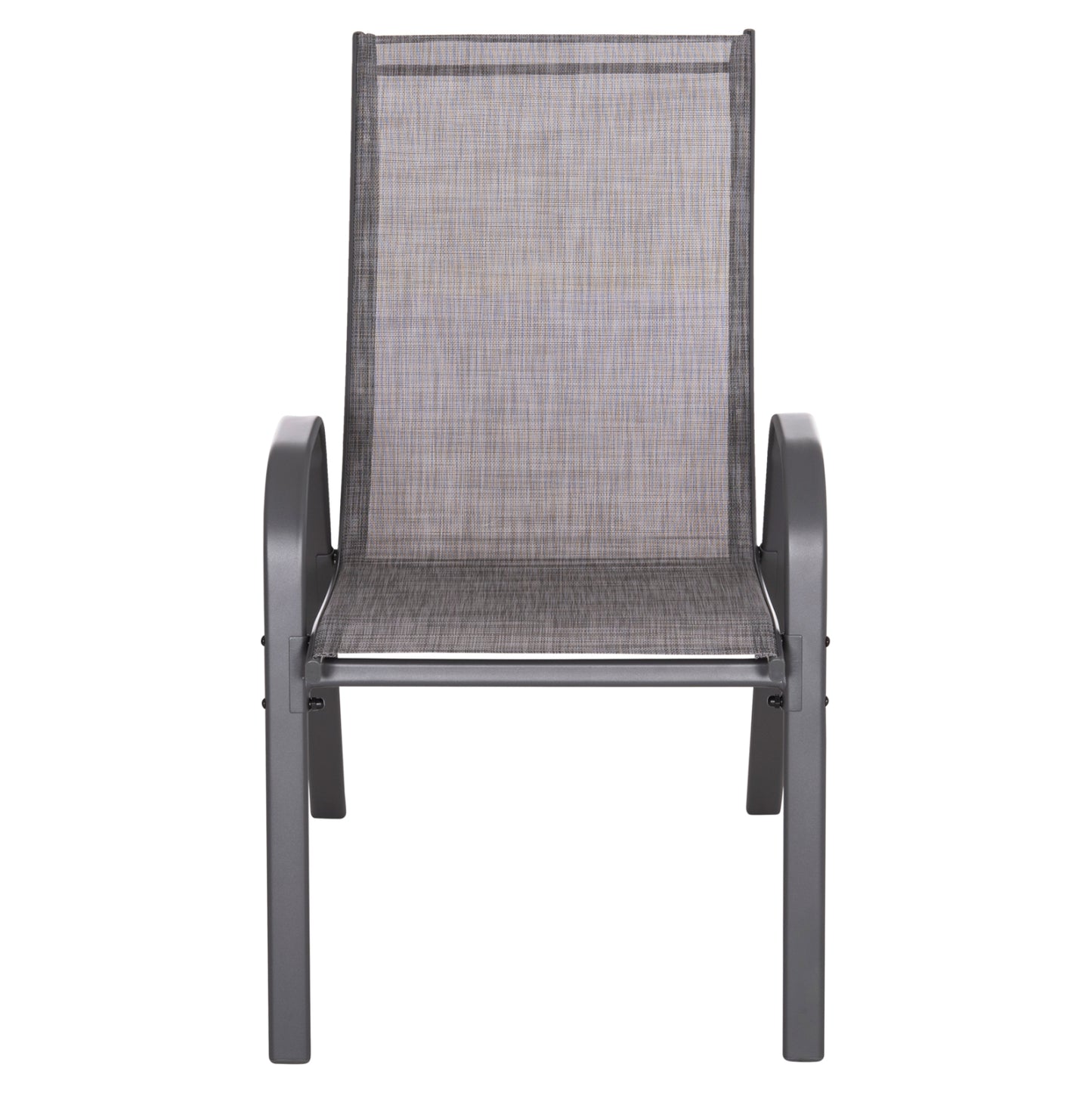 Outdoor Armchair Leon Hm5000.41 Grey Metal Frame & Textilene-4pcs Set- 55x70x91hcm.