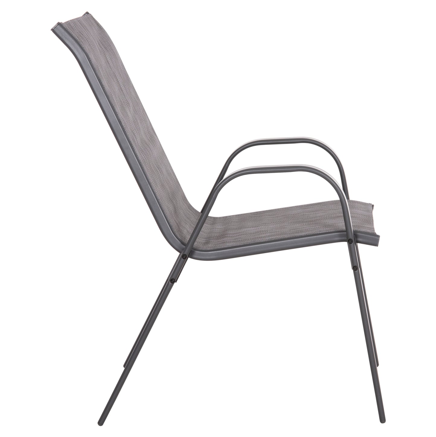 Outdoor Armchair Leon Hm5000.41 Grey Metal Frame & Textilene-4pcs Set- 55x70x91hcm.