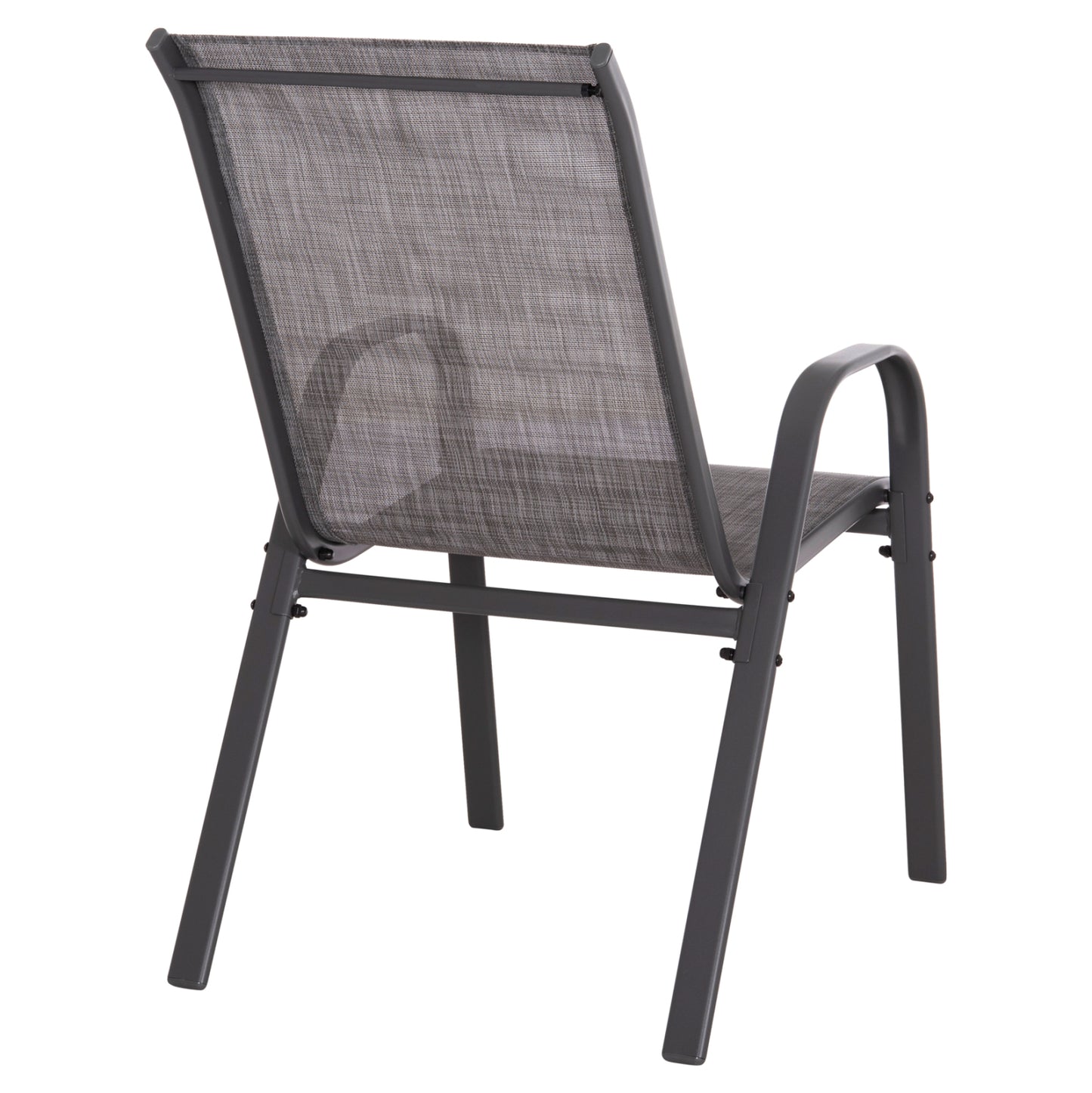 Outdoor Armchair Leon Hm5000.41 Grey Metal Frame & Textilene-4pcs Set- 55x70x91hcm.