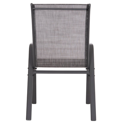 Outdoor Armchair Leon Hm5000.41 Grey Metal Frame & Textilene-4pcs Set- 55x70x91hcm.