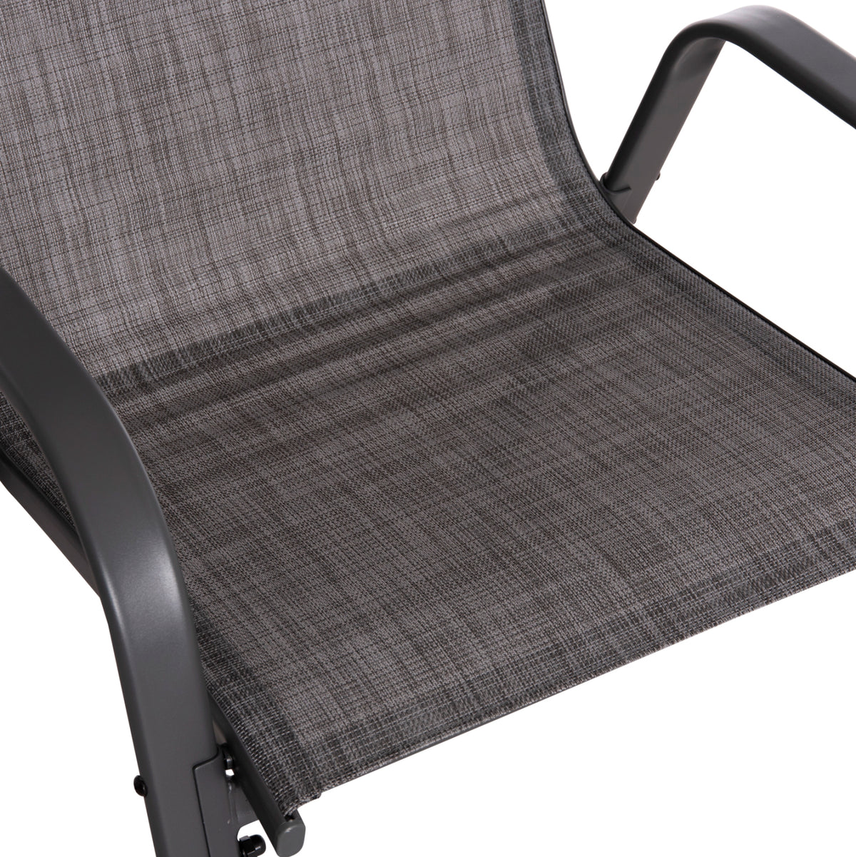 Outdoor Armchair Leon Hm5000.41 Grey Metal Frame & Textilene-4pcs Set- 55x70x91hcm.