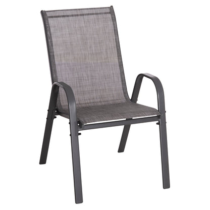 Outdoor Armchair Leon Hm5000.41 Grey Metal Frame & Textilene-4pcs Set- 55x70x91hcm.