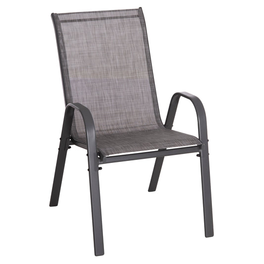 Outdoor Armchair Leon Hm5000.41 Grey Metal Frame & Textilene-4pcs Set- 55x70x91hcm.