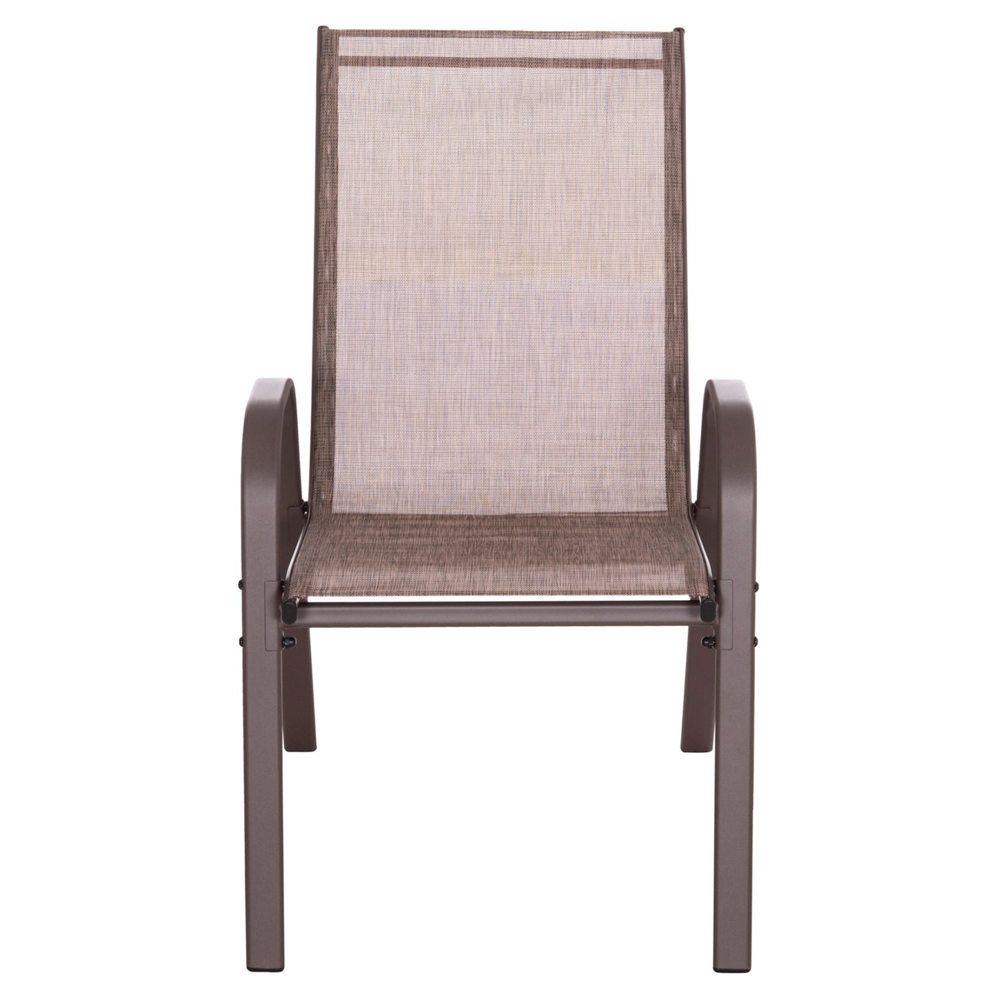 Outdoor Armchair Leon Hm5000.42 Brown Metal Frame & Textilene-4pcs Set- 55x70x91hcm.