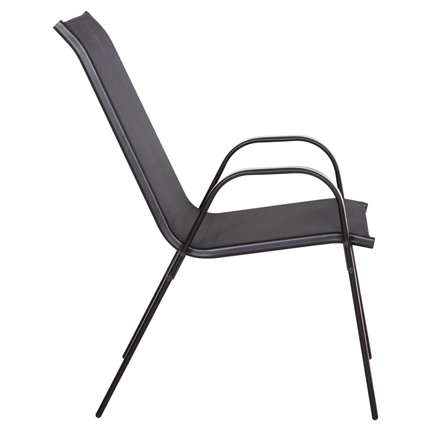 Outdoor Armchair Leon Hm5000.43 Black Metal Frame & Textilene-4pcs Set- 55x70x91hcm.