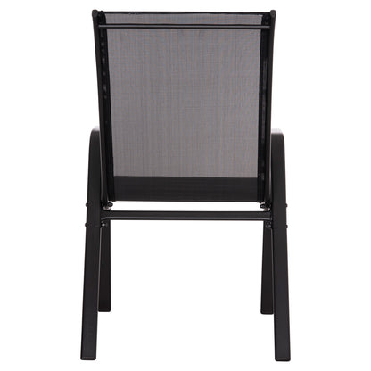 Outdoor Armchair Leon Hm5000.43 Black Metal Frame & Textilene-4pcs Set- 55x70x91hcm.