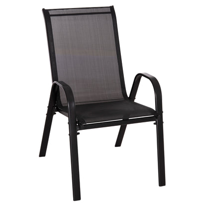 Outdoor Armchair Leon Hm5000.43 Black Metal Frame & Textilene-4pcs Set- 55x70x91hcm.