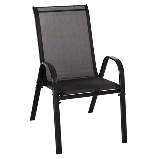 Outdoor Armchair Leon Hm5000.43 Black Metal Frame & Textilene-4pcs Set- 55x70x91hcm.