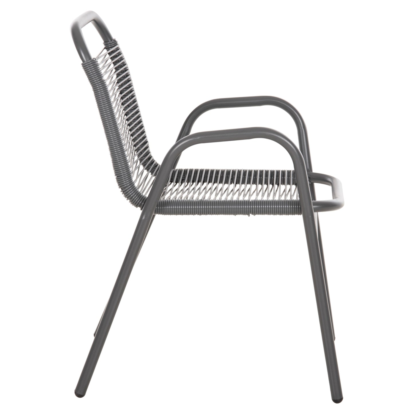 Outdoor Armchair Avril Hm5968.01 Metal And Synthetic Rattan In Grey Color 54.5x56x78h