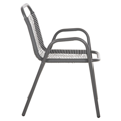 Outdoor Armchair Avril Hm5968.01 Metal And Synthetic Rattan In Grey Color 54.5x56x78h