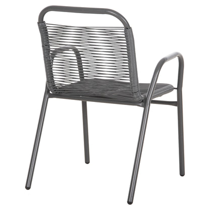 Outdoor Armchair Avril Hm5968.01 Metal And Synthetic Rattan In Grey Color 54.5x56x78h