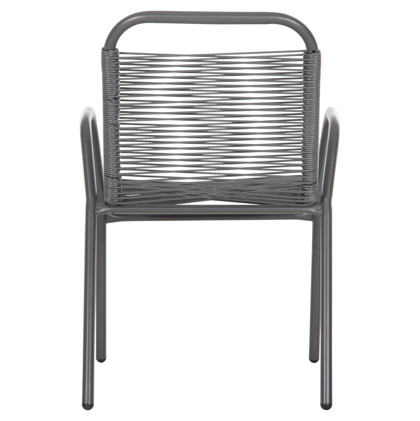 Outdoor Armchair Avril Hm5968.01 Metal And Synthetic Rattan In Grey Color 54.5x56x78h