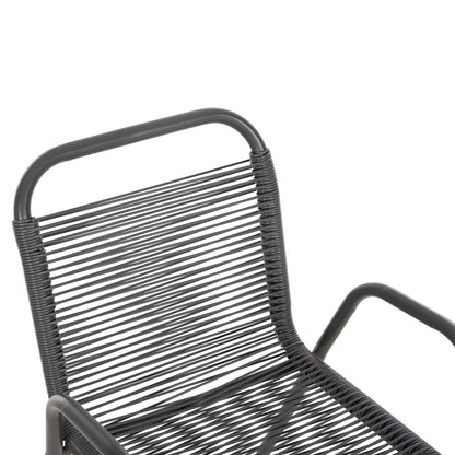 Outdoor Armchair Avril Hm5968.01 Metal And Synthetic Rattan In Grey Color 54.5x56x78h